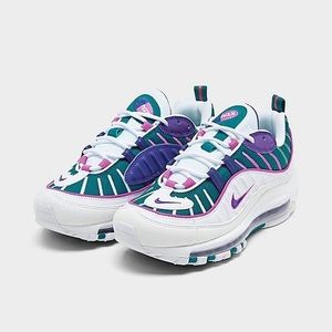 Nike Air Max 98 White Green Purple Fuchsia Size 9.5